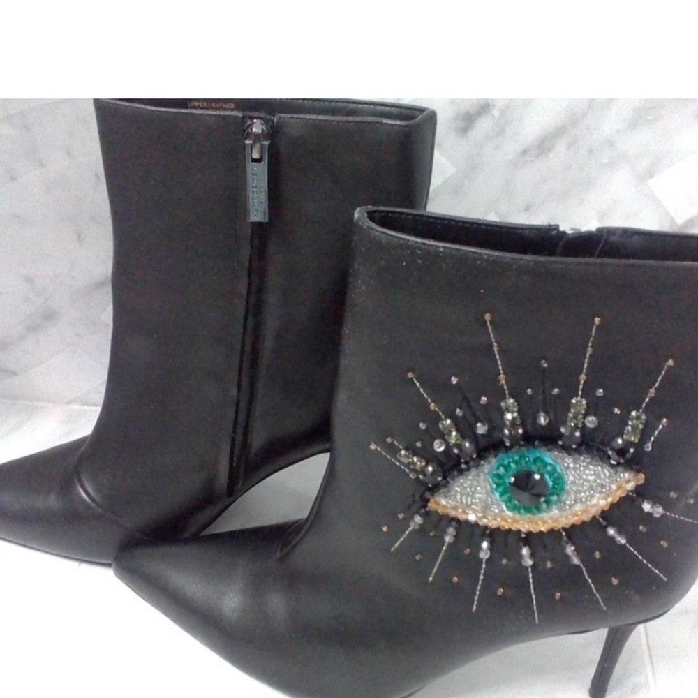 NEW Kurt Geiger Belgravia Eye Boot Black Leather Size 40.5, FITS SIZE 9.5 - Picture 5 of 6